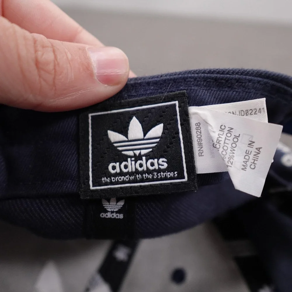 Adidas Hat Cap Snap Back Mens One Size Blue Twill Baseball Trefoil Logo